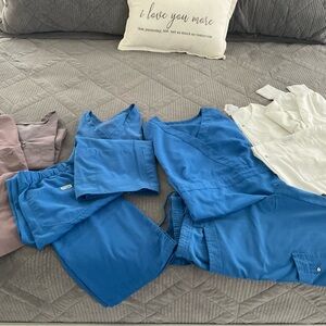 Grey’s Anatomy scrubs. Landau coat.  7 pieces total